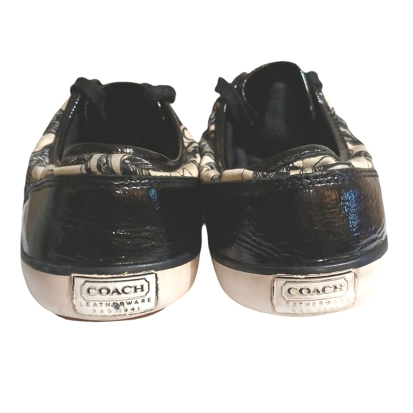 Coach Zorra Sneakers Black/Cream Jacquard Logo Print size 7 - Picture 7 of 10